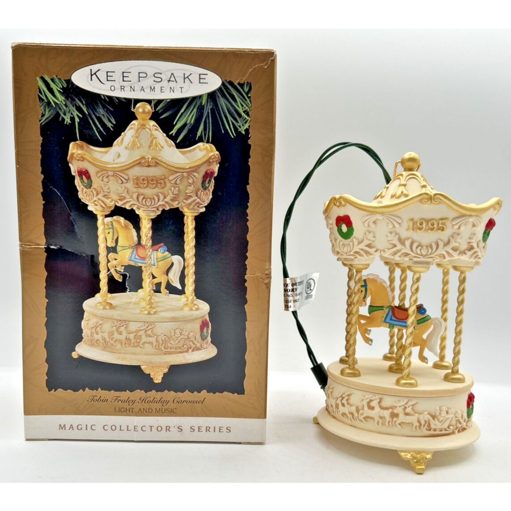 Hallmark Keepsake Tobin Fraley Holiday Carousel Light & Music Magic 1995 U242